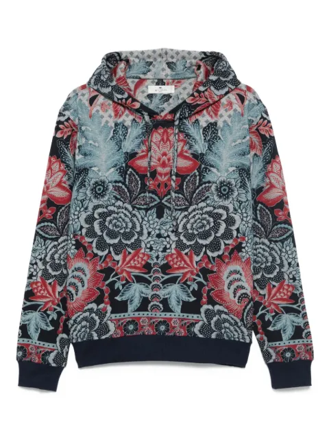 ETRO floral-print hoodie Blue MRMB0034AK950