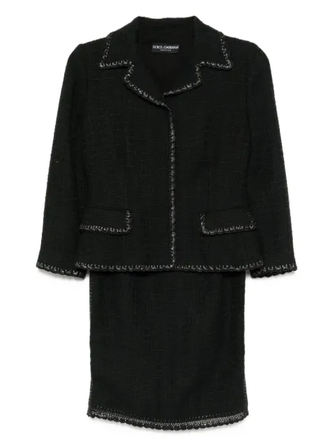 Dolce & Gabbana Pre-Owned tweed suit skirt Black CSVM8792