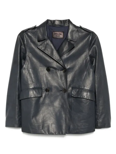 Prada Pre-Owned leather blazer Blue CSVM8809
