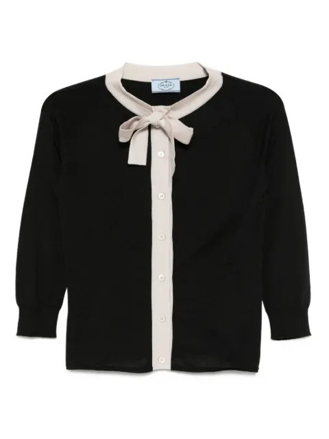 Prada Pre-Owned tied-neck cardigan Black CSVM8805