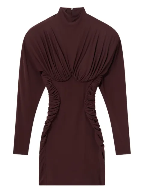 Stella McCartney high-neck ruched mini dress Brown 6A06123GU301