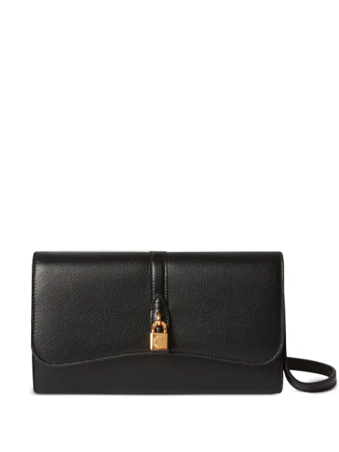 Stella McCartney Ryder padlock flap continental clutch bag Black 7P0083WP0533