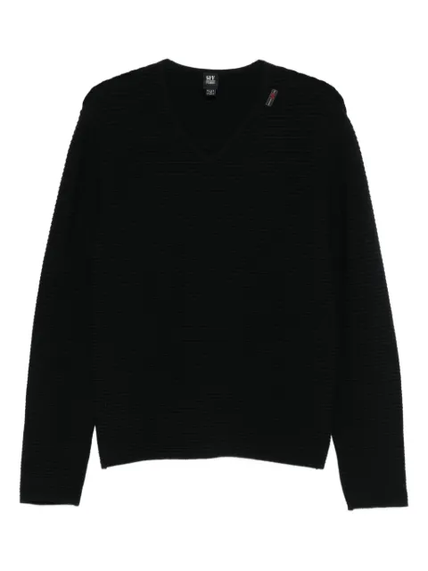 Gianfranco Ferré Pre-Owned 1990s ribbed V-neck sweater Black GF250RV