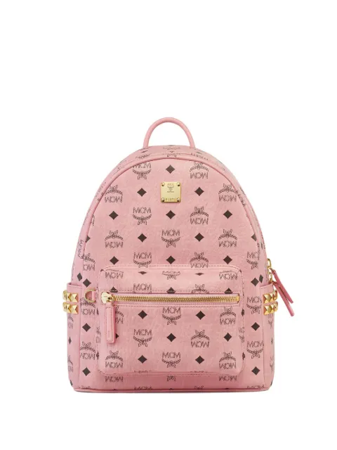 MCM Stark side stud Visetos backpack Pink MMKEAVE15PZ
