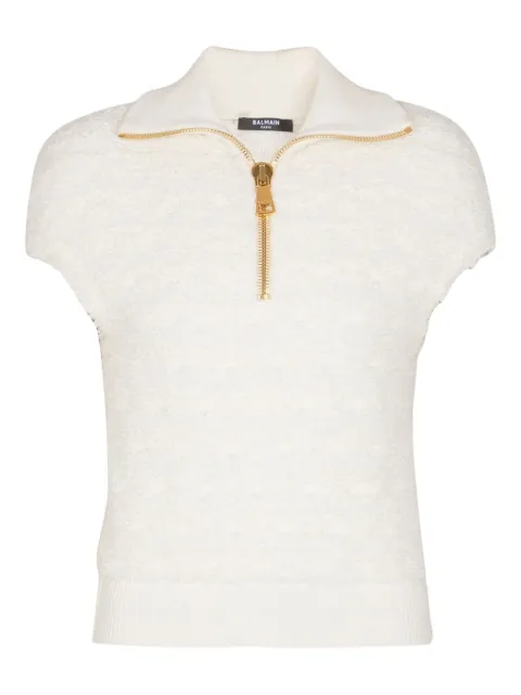 Balmain tweed top White FF0GB025KJ16