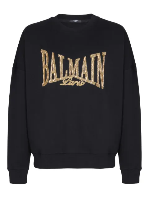 Balmain embellished-logo sweatshirt Black FH0JS205PD28
