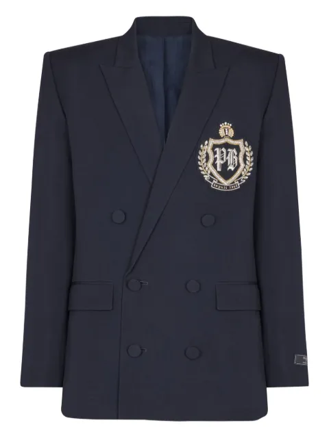 Balmain double-breasted blazer Blue FH0SG220PD26