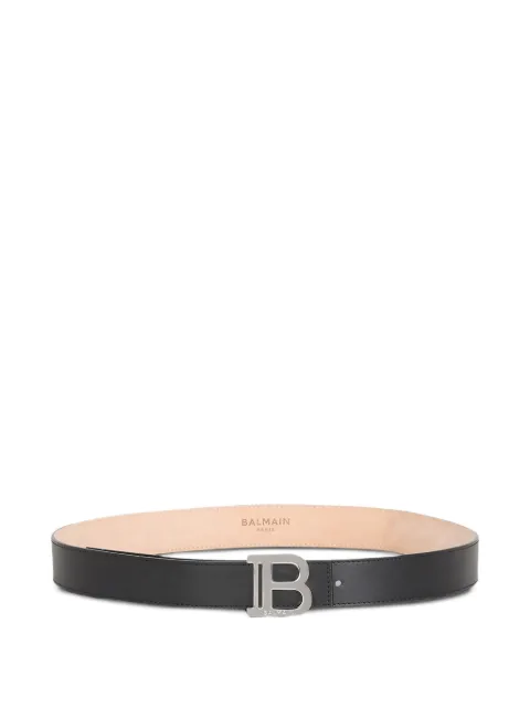 Balmain leather B-buckle belt Black FM6WJ000LCRU