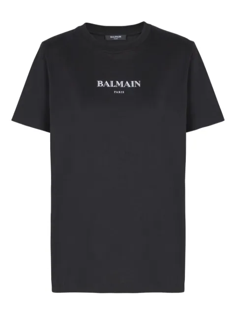 Balmain logo-embroidered cotton T-shirt Black FF2EF000BD36