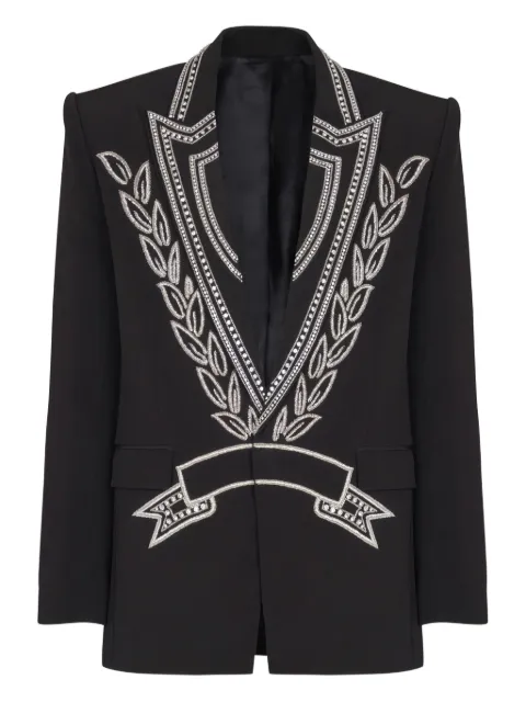 Balmain crystal-embellished jacket Black FH0SE003PD26
