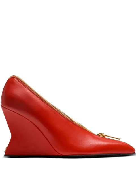 Balmain zip wedge heeled pumps Red FN0UA175LNAP
