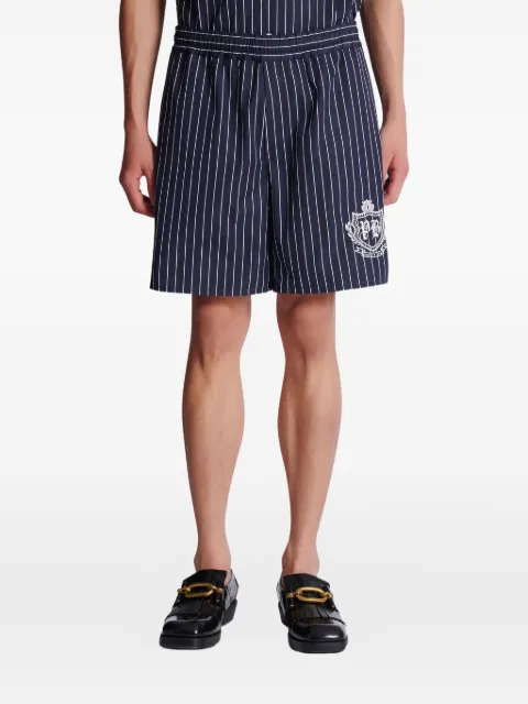 Balmain pinstripe embroidered shorts Blue FH0PA170CG33