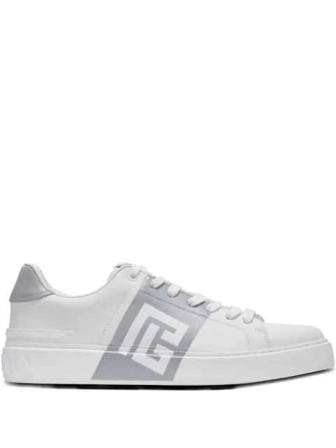 Balmain B-Court logo-detail calfskin sneakers White FM0VI288LVBP