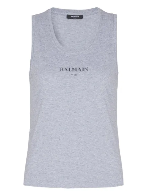 Balmain tank top with Balmain print Grey FF2EB075BD35