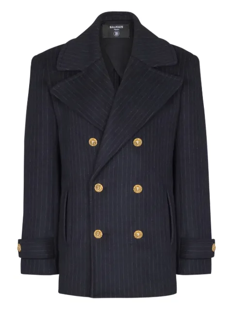 Balmain pinstripe double-breasted jacket Blue FH0UA155WC87
