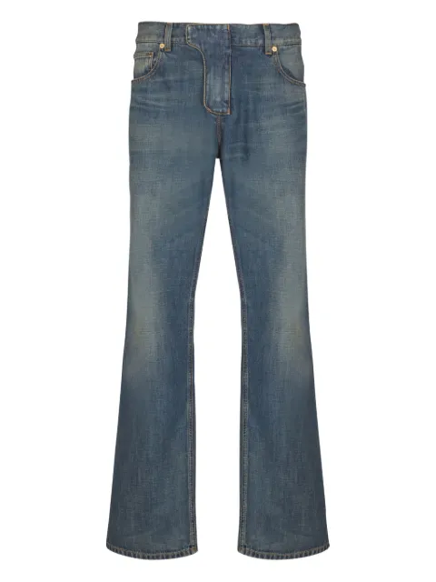 Balmain washed-effect straight-leg jeans Blue FH0MI100DG04