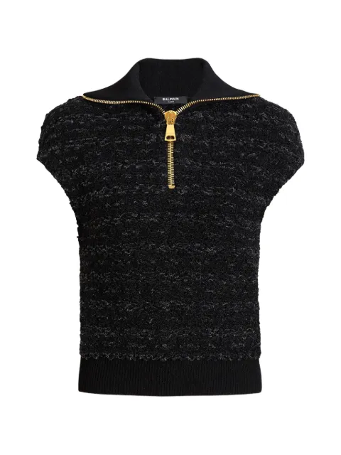 Balmain tweed top Black FF0GB025KJ16