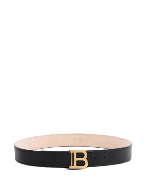 Balmain leather B-buckle belt Black FN6WJ002LCRU