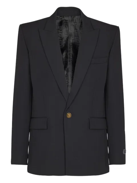 Balmain single-button wool jacket Black FH0SE465WC09