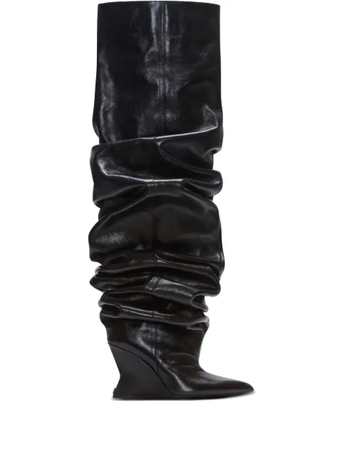 Balmain wedge over-the-knee boots Black FN0TB169LSDX