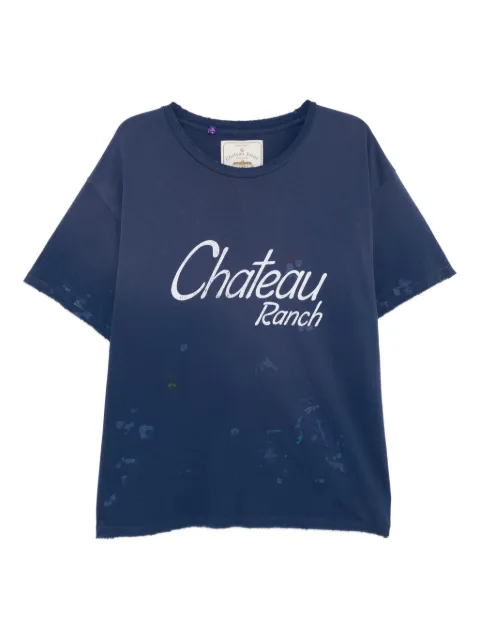 GALLERY DEPT. logo-print paint-splatter T-shirt Blue CRT10245A