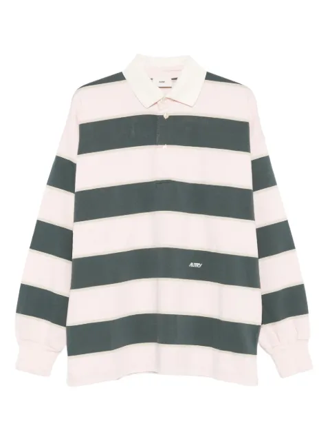 Autry stripe long-sleeve polo shirt Pink POPXL6JE