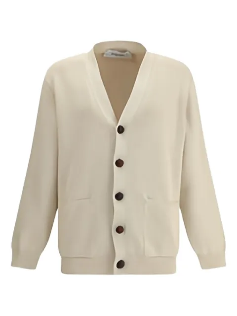 Golden Goose ribbed back-logo cardigan Neutrals GMP00946P001972