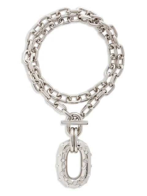 Rabanne Iconic XL chain-link crystal-embellished necklace Silver 25HBB0015MET830