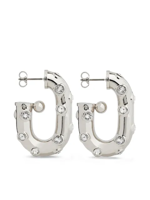Rabanne XL Link rhinestones-embellished earrings Silver 25HBB0216MET814