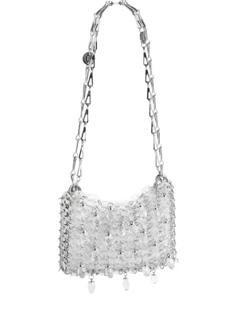 Rabanne mini crystal-resin chain cross body bag Silver 25HSS0127MET803