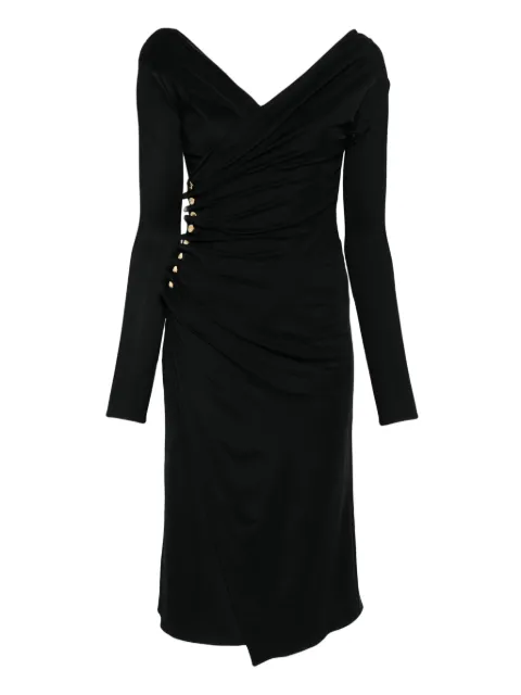 Elisabetta Franchi side-button draped dress Black MAB82257E2110