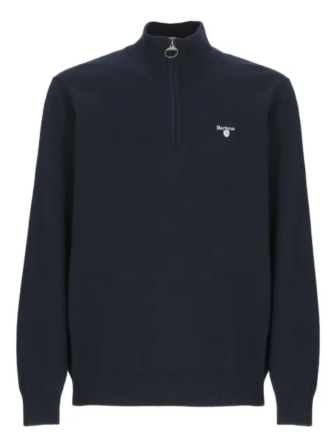 Barbour half-zip ribbed-trim sweater Blue MKN1642