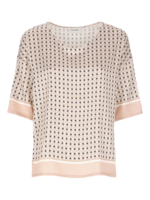 Kangra geometric-pattern short-sleeve top 191021001