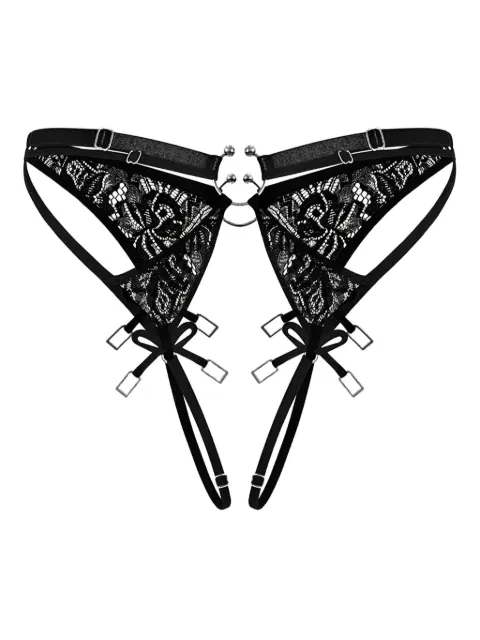 Zhilyova Aurora lace ring briefs Black 208400401