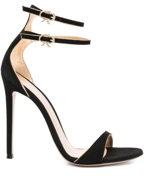 Gianvito Rossi 115mm Victorine double-buckle stiletto sandals Black G6175311RICXCK