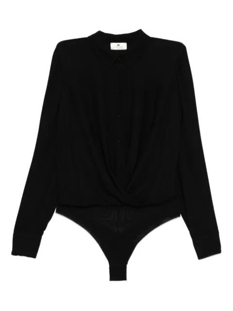 Elisabetta Franchi twist-front button bodysuit Black CB00457E2