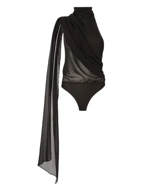 THE ANDAMANE draped cape bodysuit Black T180937ATNS038