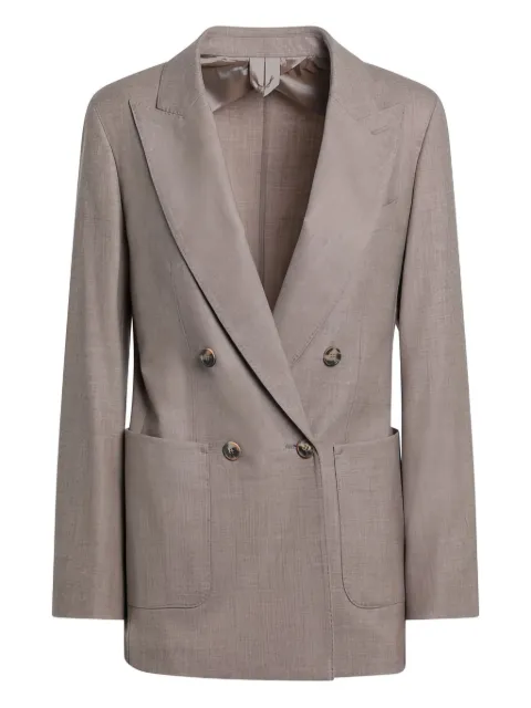 Max Mara double-breasted patch-pocket blazer Brown HARALDCO