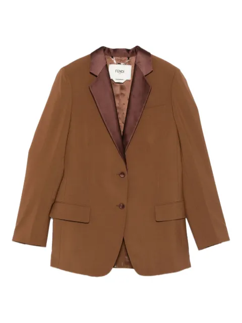 FENDI satin-lapel jacket Brown FJ7649AQ3H