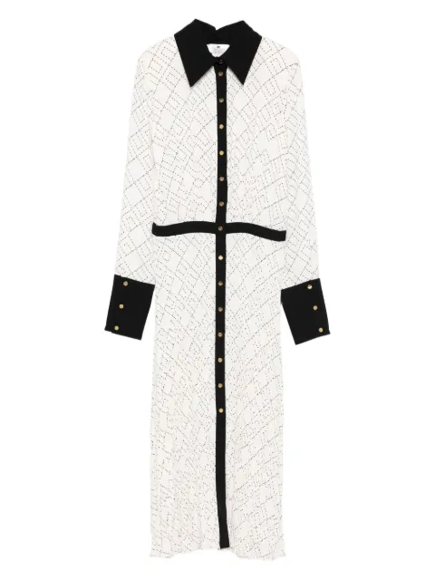 Elisabetta Franchi geometric-print button-front maxi dress White ABS0256E2