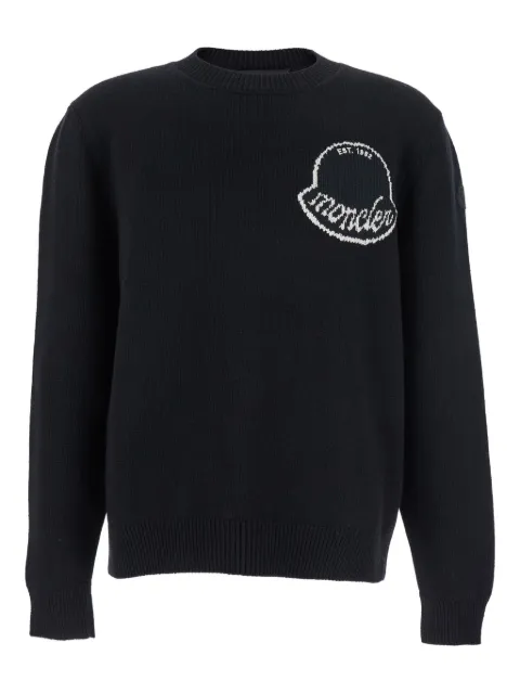 Moncler logo-patch crew-neck sweater Black K20919C00004M1242