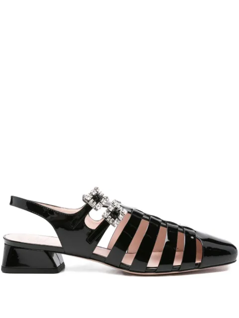Roger Vivier 35mm Très Vivier crystal-embellished caged sandals Black RVW54041740D1P