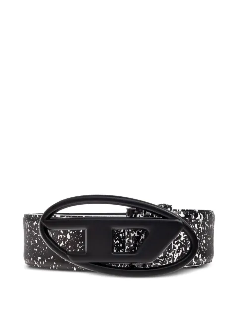 Diesel oval logo speckled leather belt Black X10133P8236