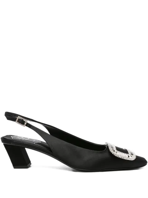 Roger Vivier 50mm Belle Vivier buckle-embellished slingback pumps Black RVW00643110RS0