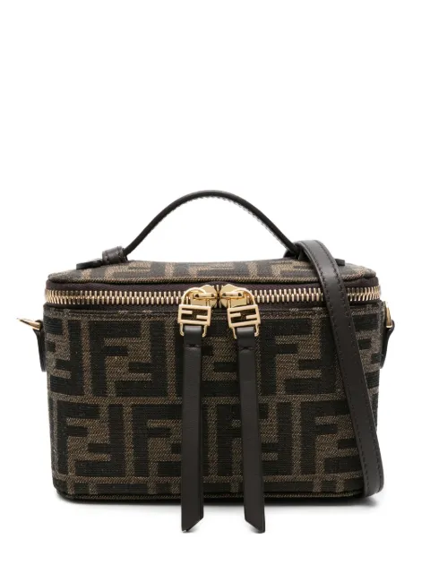 FENDI Vanity FF-pattern top-handle mini bag Brown 8BS108AFPM