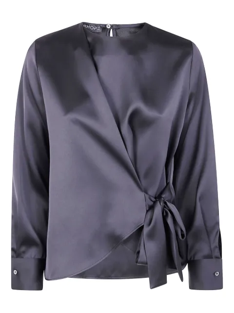 DRHOPE tie-front satin blouse Black 42324331