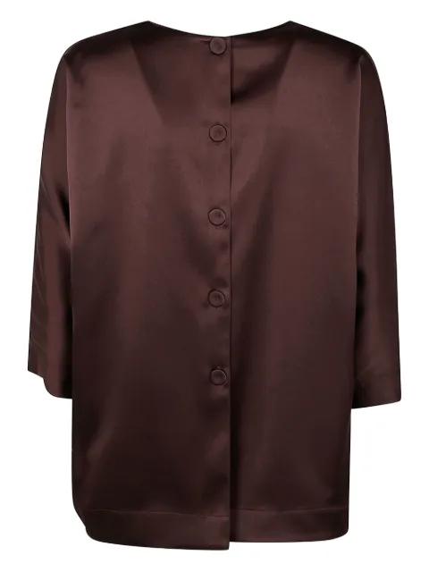 DRHOPE satin three-quarter sleeve shirt Brown 0907BR4331