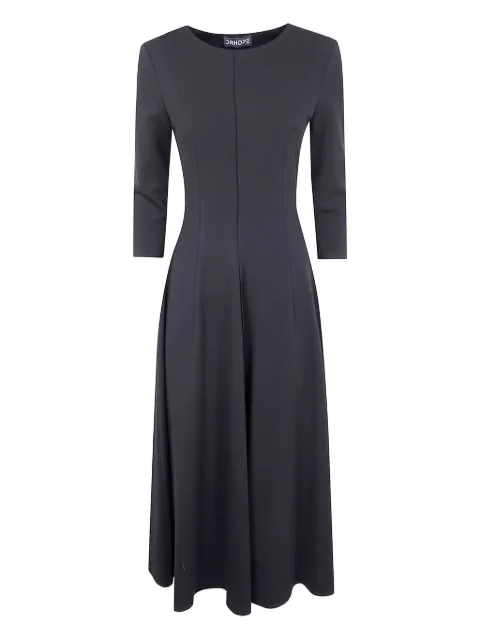 DRHOPE quarter-sleeve pleated midi dress Black 25732474