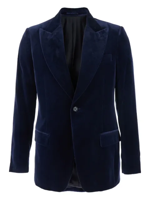 Lardini velvet single-button blazer Blue AA6926ECN65503