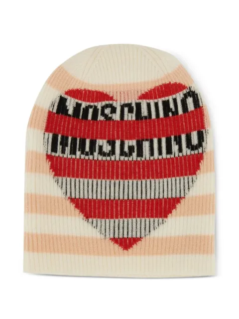MOSCHINO JEANS striped heart hat Neutrals 368182122166